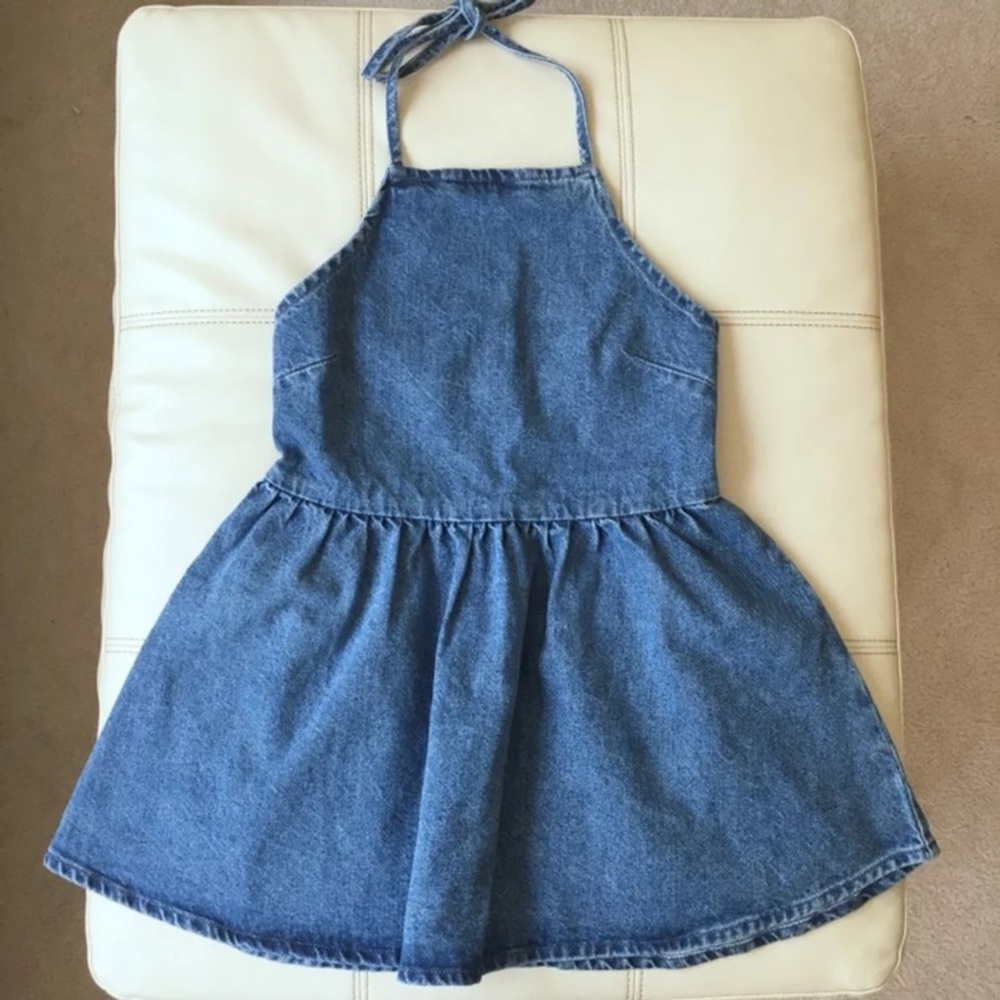 Asos Peplum Denim Halter Top